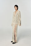 SWAYING/KNIT floating line slim long skirt SW23AW3B33 off-white